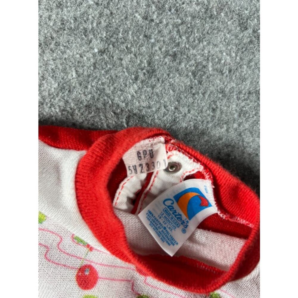 VTG 70s 80s Carters Care Bears Christmas Crewneck Sweater Infant 12mos Back Snap - Picture 4 of 6